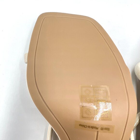 Dolce Vita Womens Size 10 Netra Ivory Cream Patent Block Heels Sandals Shoes NEW - Picture 9 of 13